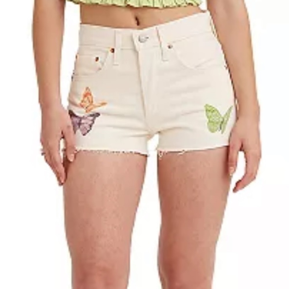 White Butterfly Levi’s 501 Shorts
